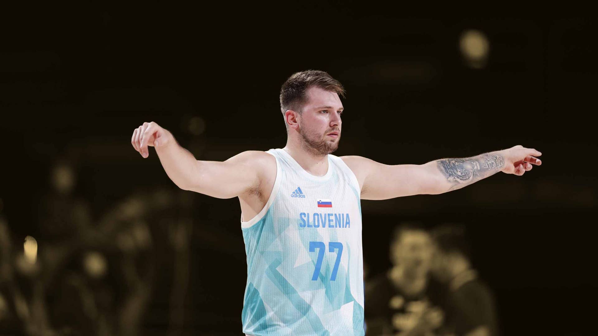 Luka Doncic snaps at Team Slovenia teammate during a timeout at the ...