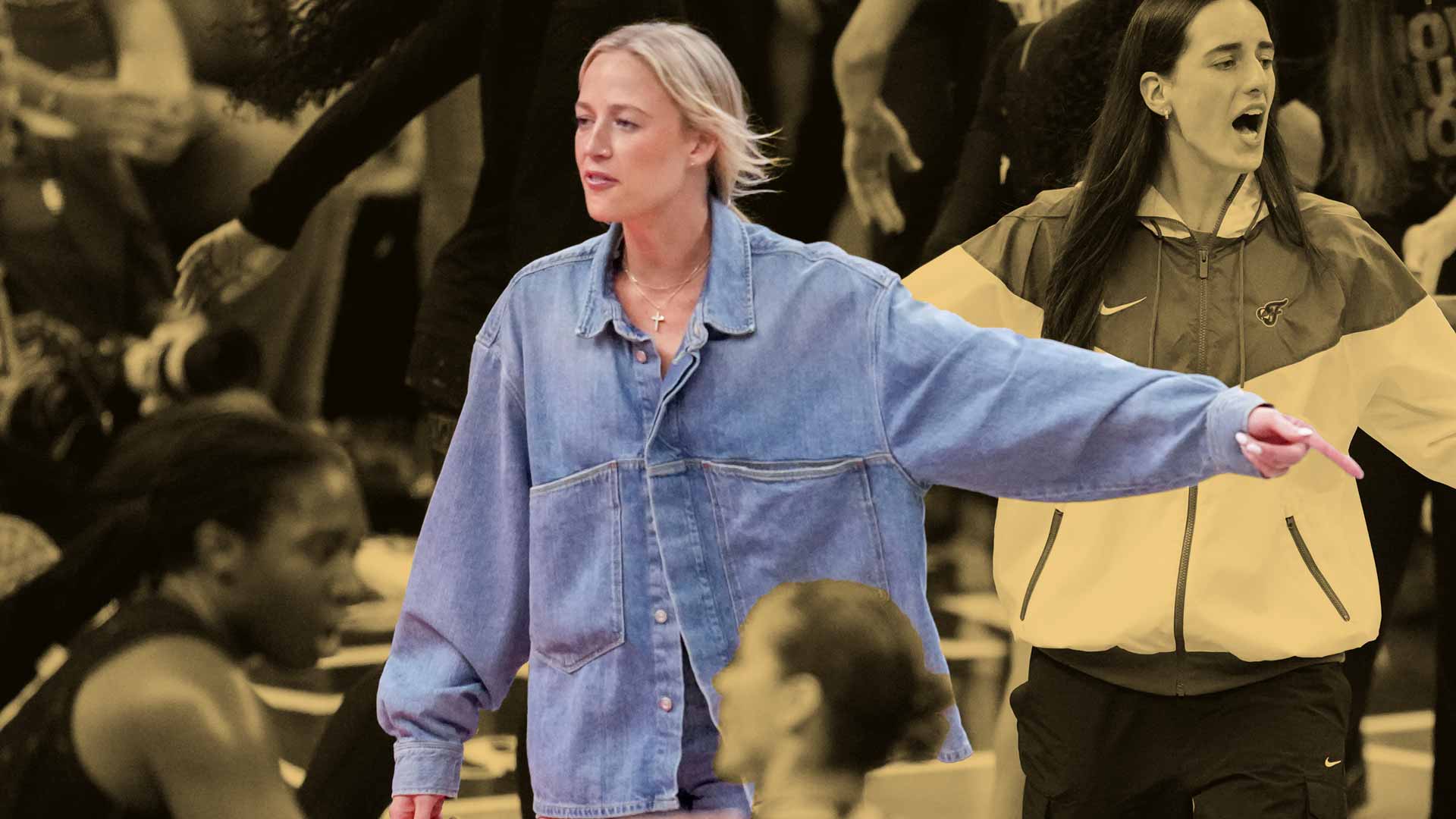 Indiana Fever guard Sophie Cunningham during Game 3 of the WNBA semifinals against the Las Vegas Aces at Gainbridge Fieldhouse in Indianapolis.