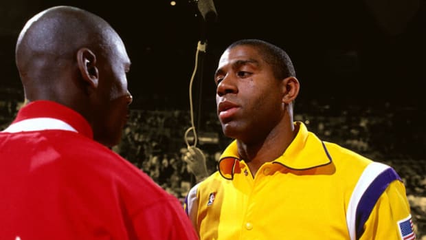 Magic Johnson on why "his best team would dominate Michael Jordan's best team"