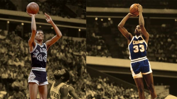 George Gervin and David Thompson battle it out for the 1978 NBA scoring title