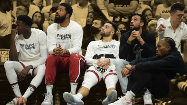 The Miami Heat bench