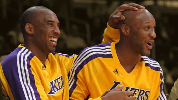 Los Angeles Lakers guard Kobe Bryant, and forward Lamar Odom,