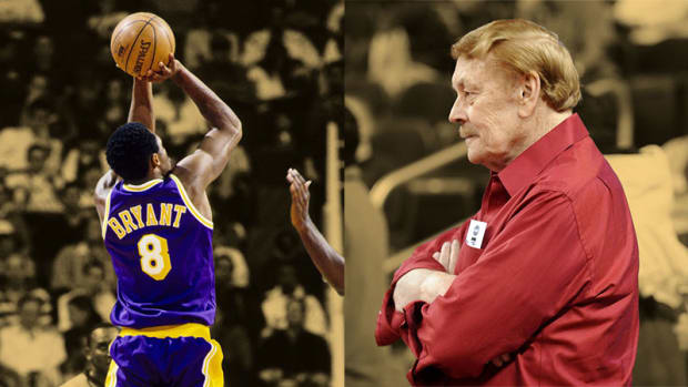 Los Angeles guard Kobe Bryant and owner Jerry Buss