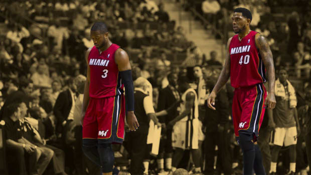 Miami Heat shooting guard Dwyane Wade and power forward Udonis Haslem