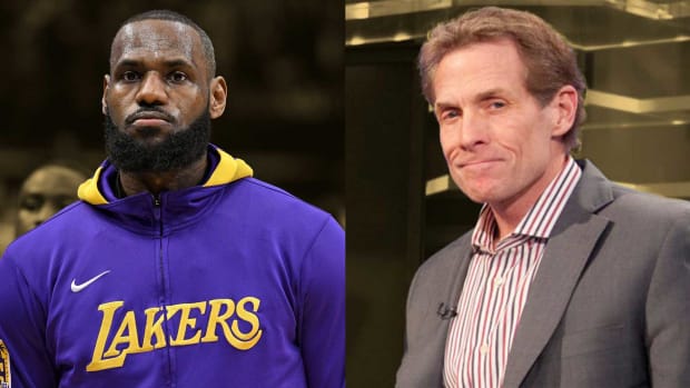 Los Angeles Lakers' superstar LeBron James and FOX Sports NBA analyst Skip Bayless