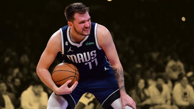 January 12, 2023; Dallas Mavericks superstar Luka Doncic gets the rebound against the Los Angeles Lakers at Crypto.com Arena