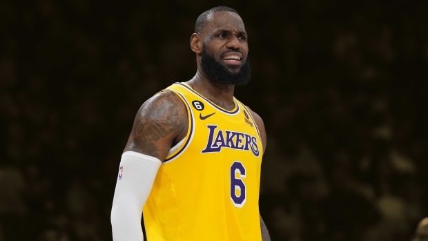 January 25, 2023; Los Angeles Lakers forward LeBron James during the game against the San Antonio Spurs at Crypto.com Arena