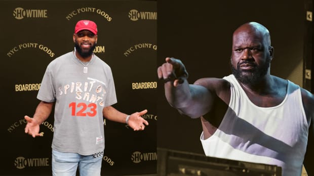 Shaquille O'Neal, AKA DJ Diesel/Tracy McGrady attends The NYC Point Gods Premiere