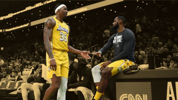 Los Angeles Lakers center Dwight Howard and forward LeBron James