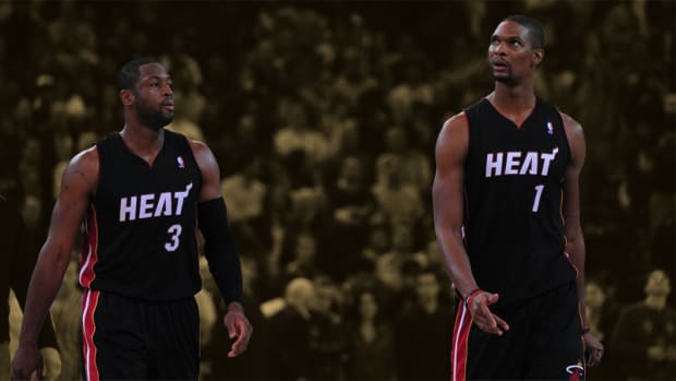 Miami Heat shooting guard Dwyane Wade and power forward Chris Bosh