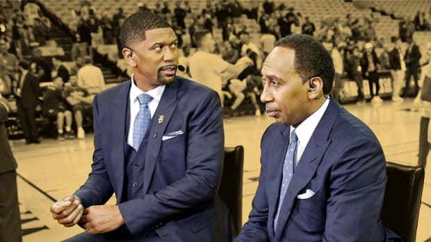 ESPN announcers Jalen Rose and Stephen A. Smith
