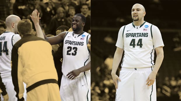 Michigan State Spartans center Anthony Ianni and forward Draymond Green
