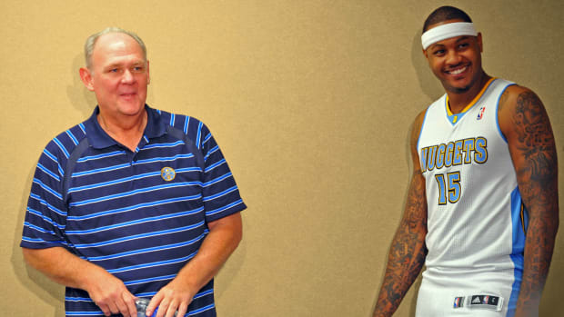 George Karl and Carmelo Anthony during their Denver Nuggets days