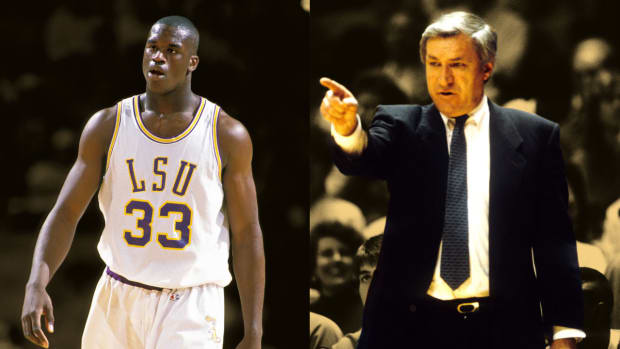 Shaquille O'Neal and Dean Smith