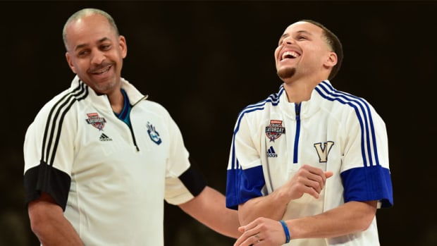 Dell Curry and Golden State Warriors guard Stephen Curry