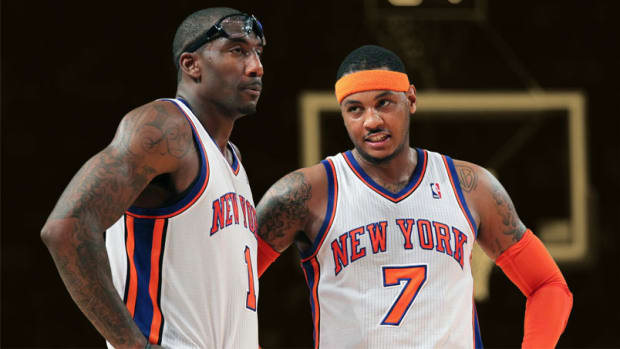 New York Knicks power forward Amare Stoudemire and small forward Carmelo Anthony