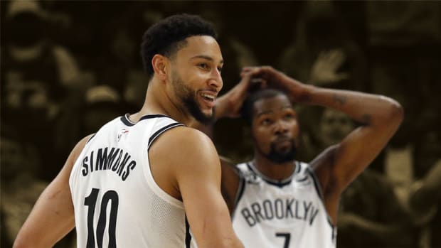 Brooklyn Nets guard Ben Simmons and forward Kevin Durant