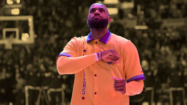 December 31, 2021; Los Angeles Lakers forward LeBron James at Crypto.com Arena