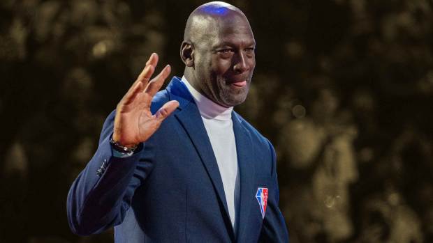  Michael Jordan is honored at halftime during the 2022 NBA All-Star Game