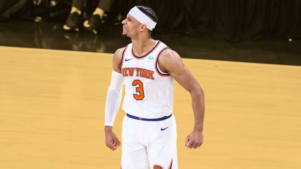 April 20, 2024; New York Knicks guard Josh Hart during Game 1 of the first round playoffs matchup against the Philadelphia 76ers at Madison Square Garden