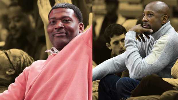 Former Charlotte Hornets stars Larry Johnson and Alonzo Mourning