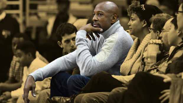 January 7, 2017; Alonzo Mourning watches the game between the Georgetown Hoyas and the Butler Bulldogs
