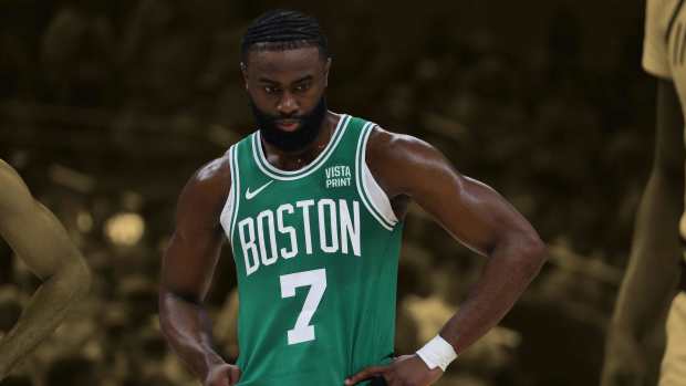 May 25, 2024; Boston Celtics guard Jaylen Brown during Game 3 of the Eastern Conference Finals against the Indiana Pacers at Gainbridge Fieldhouse