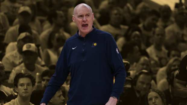 Indiana Pacers head coach Rick Carlisle reacts