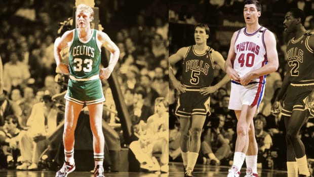 Boston Celtics legend Larry Bird, and Detroit Pistons center Bill Laimbeer