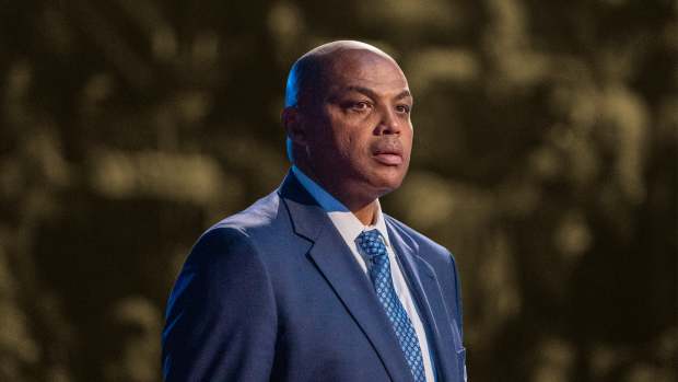 February 20, 2022; Cleveland, Ohio, USA; NBA great Charles Barkley is honored for being selected to the NBA 75th Anniversary Team during halftime in the 2022 NBA All-Star Game at Rocket Mortgage FieldHouse.