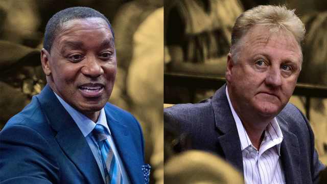 NBA legends Isiah Thomas and Larry Bird