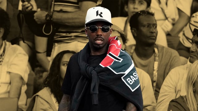 Aug 6, 2024; Paris, France; Sports agent Rich Paul looks on in the second half of the men’s basketball quarterfinal game between the United States and Brazil during the Paris 2024 Olympic Summer Games at Accor Arena.