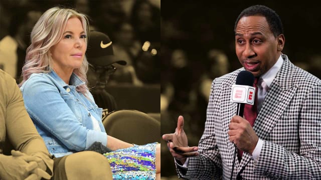 Los Angeles Lakers owner Jeanie Buss; ESPN NBA analyst Stephen A. Smith