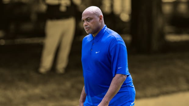 Former NBA player Charles Barkley during the LIV Invitational Pro-Am at Trump National Golf Club Bedminster