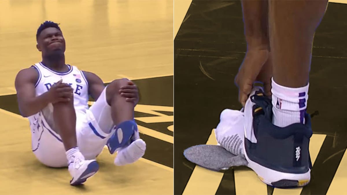 Fans fear for Zion Williamson's safety after Nike Zion shoe breaks