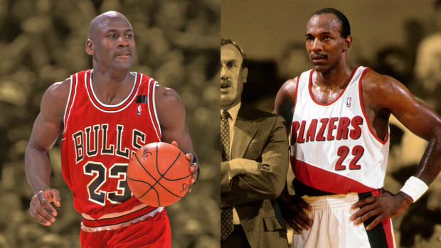 Clyde drexler and michael jordan top