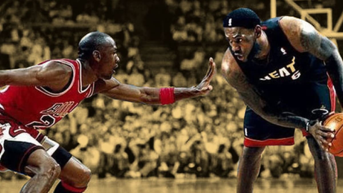 Lebron guarding jordan hot sale