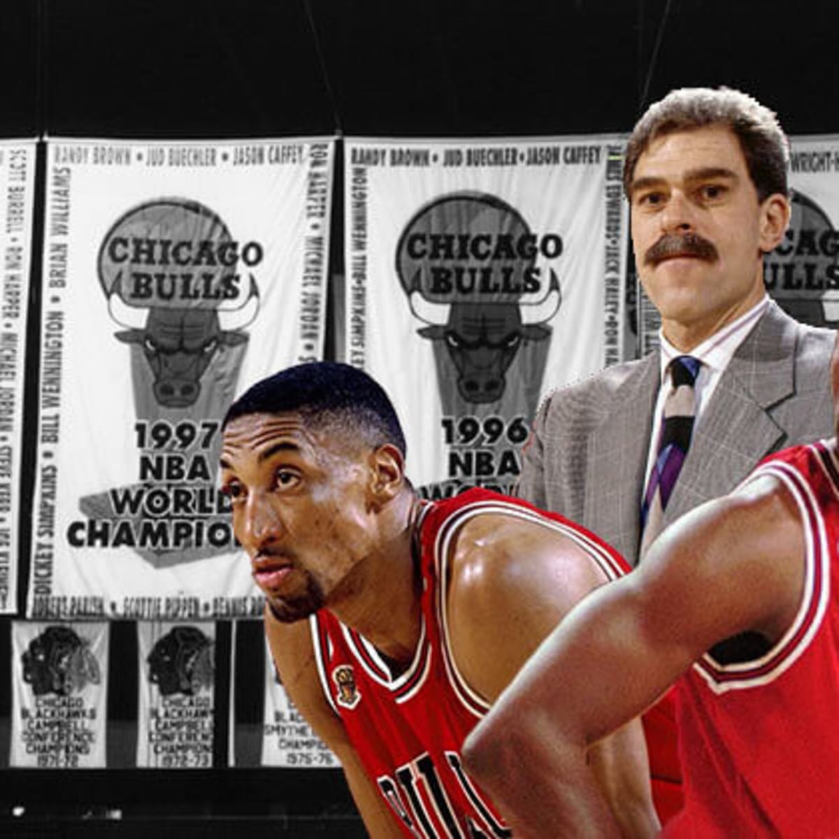 Chicago Bulls Vintage 1991 Champions Jordan Pippen Phil Jackson