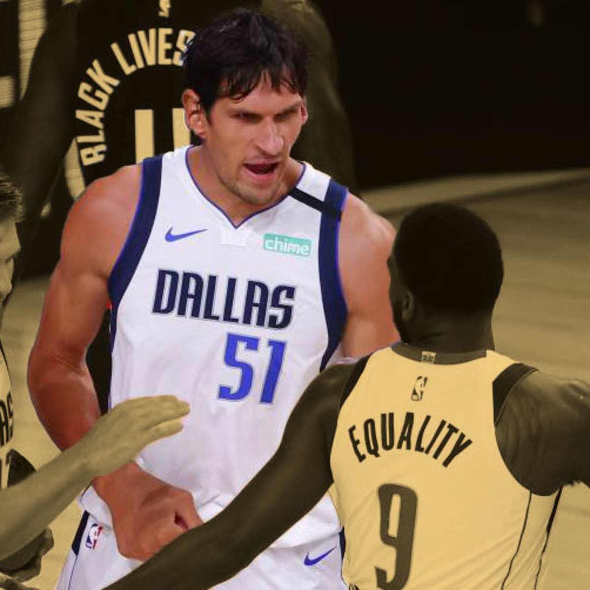 Boban. He's one of those immediately recognizable single-name players. But  of course, at 7'4, Boban Marjanovic is hard to miss. And then…