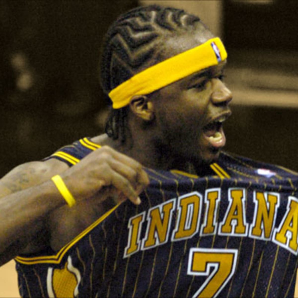 Reebok NBA Basketball Women's Indiana Pacers JERMAINE O'NEAL # 7 Throw –  Fanletic