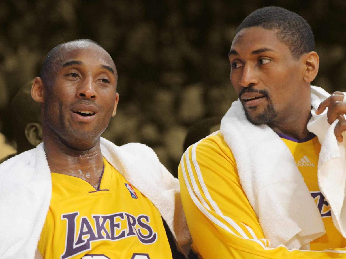 Metta Sandiford Artest hilariously joked about what it was like to play with Kobe Bryant and the Lakers Basketball Network Your daily dose of basketball