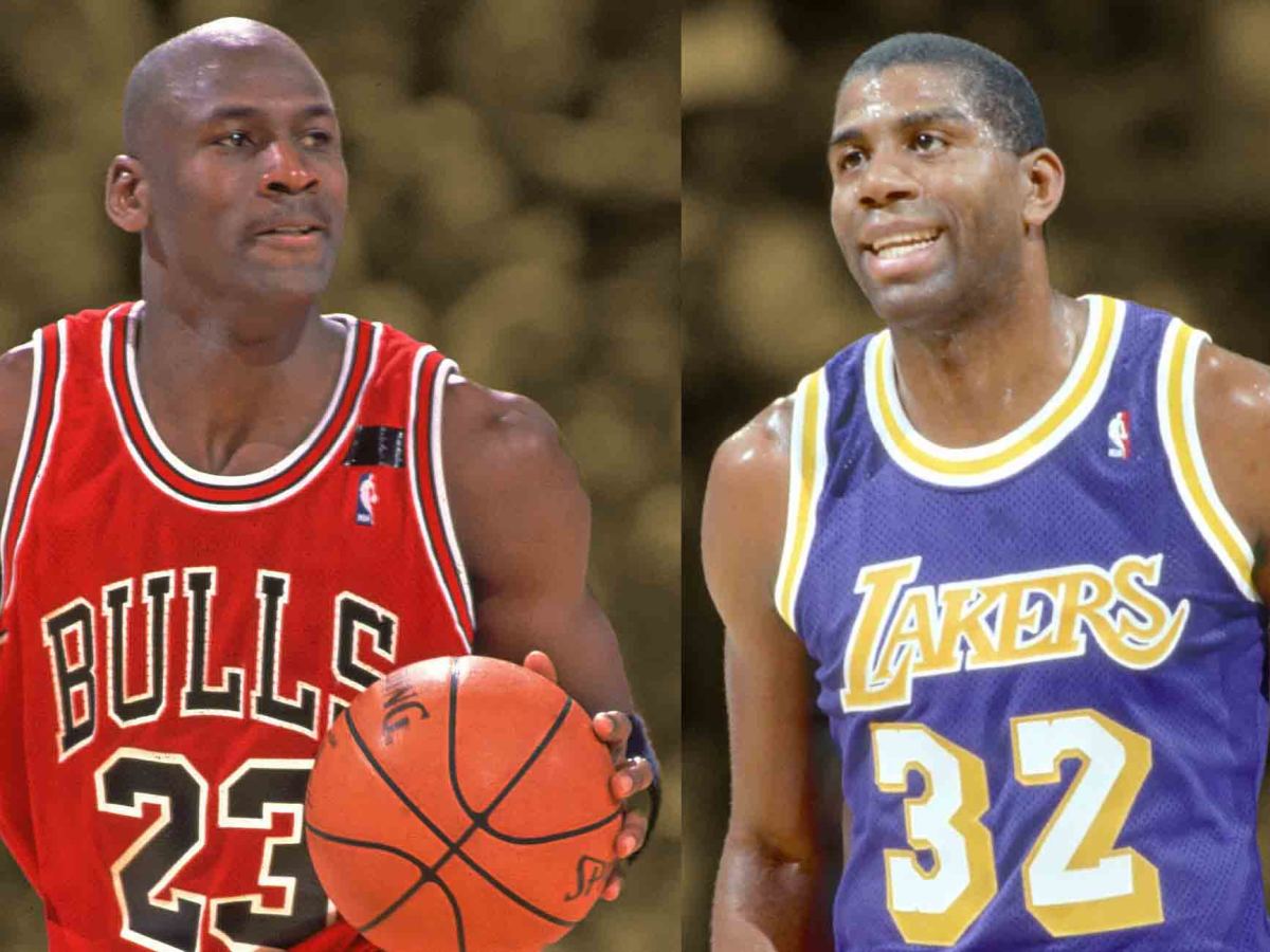 Michael jordan guarding magic johnson top