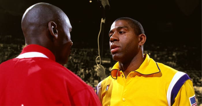 Magic Johnson on why "his best team would dominate Michael Jordan's best team"