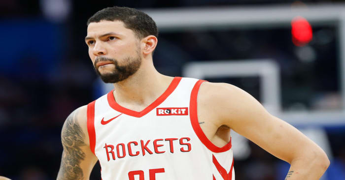 Jan 13, 2019; Orlando, FL, USA;Houston Rockets guard Austin Rivers (25) during the second half at Amway Center. Mandatory Credit: Kim Klement-USA TODAY Sports