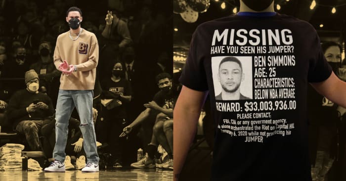 Ben Simmons will be on the sidelines, but that won't stop Sixers fans from trolling him. Wendell Cruz and Bill Streicher-USA TODAY Sports