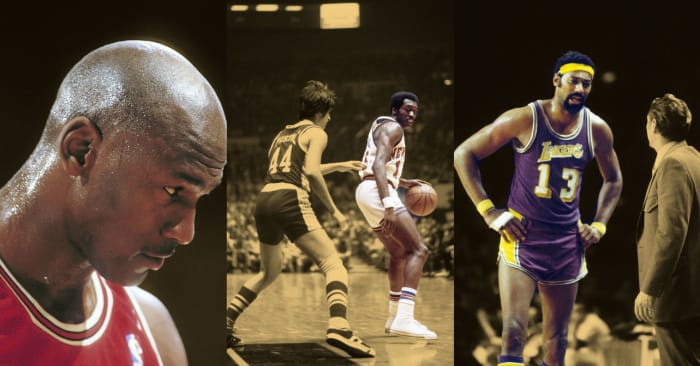 Michael Jordan, Earl Monroe, and Wilt Chamberlain