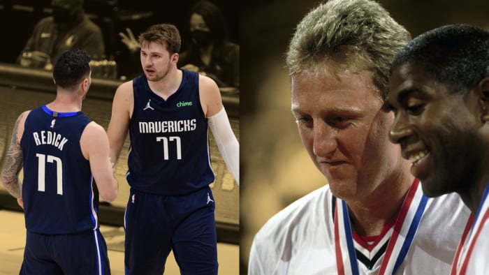 JJ Redick, Luka Doncic, Larry Bird, and Magic Johnson