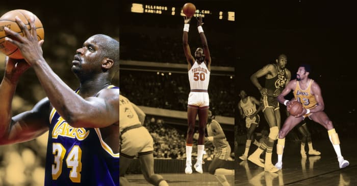 Shaquille O'Neal, Ralph Sampson, and Wilt Chamberlain