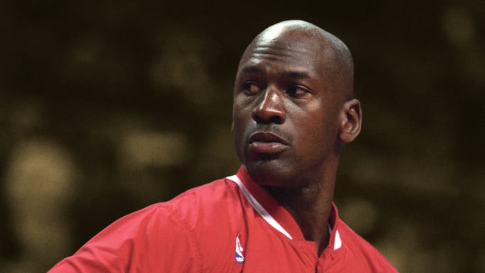 L'arrière des Chicago Bulls Michael Jordan en 1996