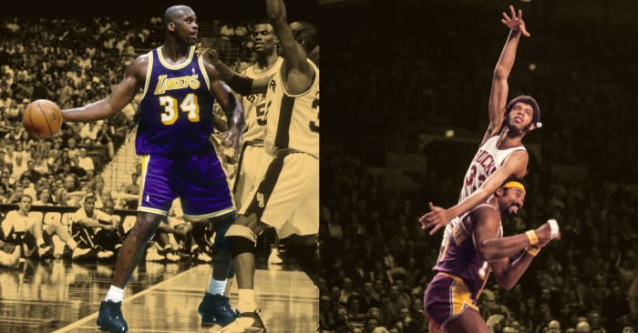 Shaquille O'Neal, Kareem Abdul Jabbar, and Wilt Chamberlain
